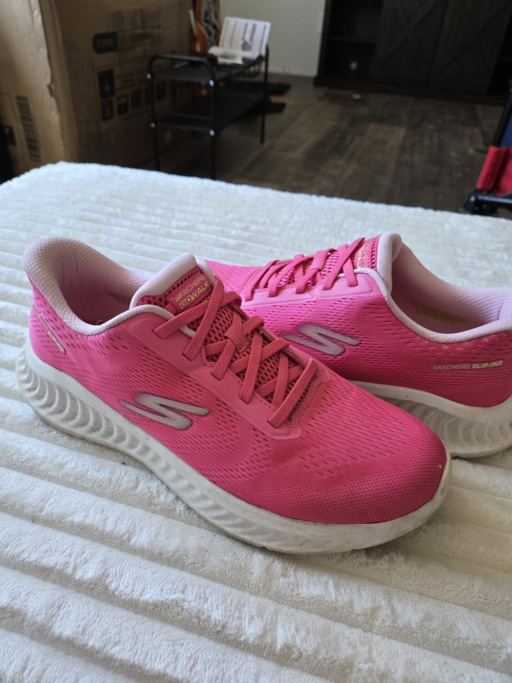 Skechers Pink Athletic Slip-On Walking Shoes